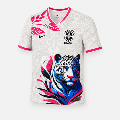 Brésil – Maillot Concept Léopard 26/27 - Blanc/Rose