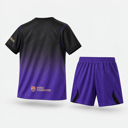 FC Barcelone – Ensemble Extérieur 26/27 Enfant – Noir / Violet dos 
