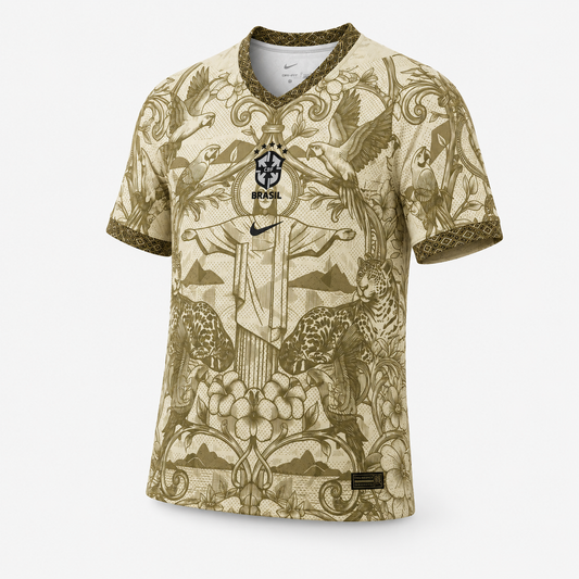 Maillot Brésil concept  dorée croix jesus christ 