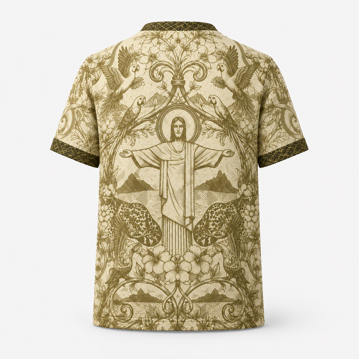 Maillot Brésil concept  dorée croix jesus christ Dos